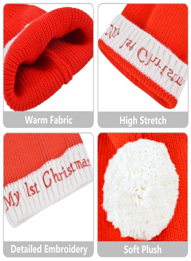 BEBE FAVOUR Baby Santa Hat Knit Christmas Beanie Winter Red Hats for Newborn Infant Toddler Holiday Warm Xmas Claus Decoration New Year Party Gifts - Image 3
